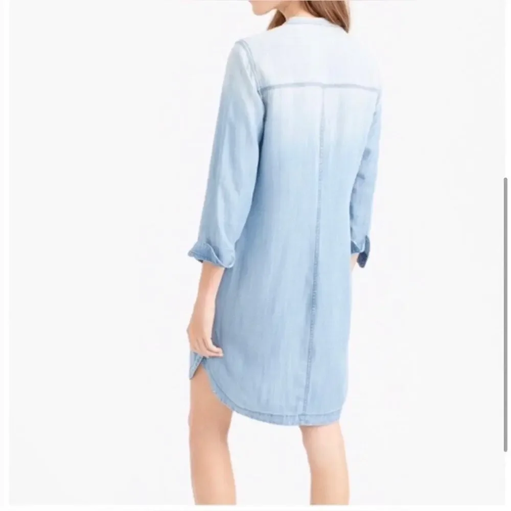 J. Crew‎ Drapey Chambray Shirtdress Blue Size XS